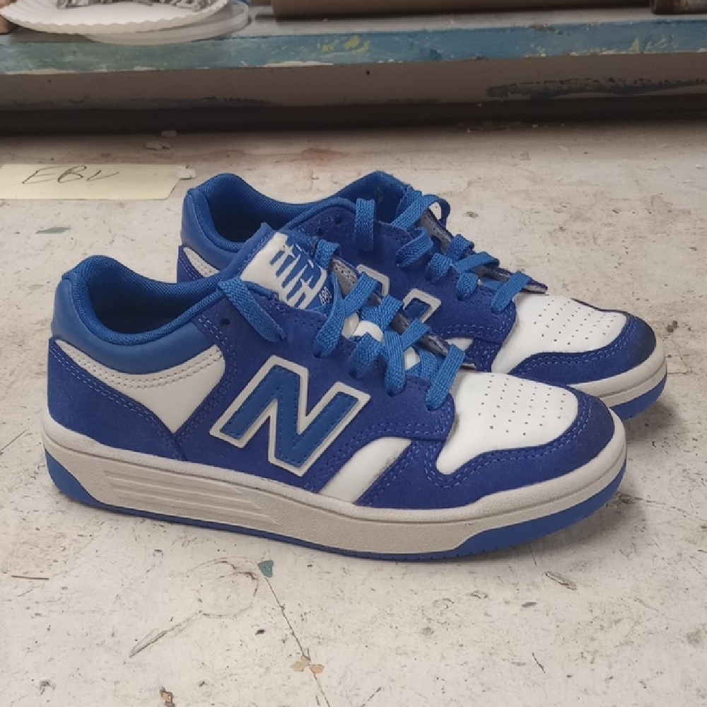 Blue and White Sneakers